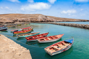 Fisher boats in Pedra Lume harbor in Sal Islands - Cape Verde - Cabo Verde